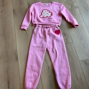 btween Pink Sweatshirt with Heart Accent